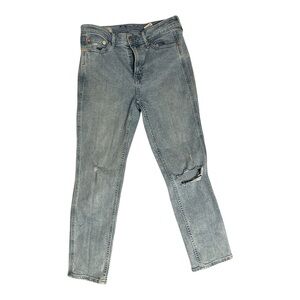 GAP Blue Slim Fit Jeans With Distressed Details